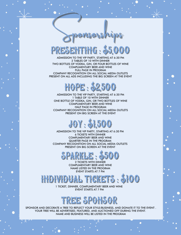 Winter Wonderland Event Sponsorship opportunities and ticket pricing